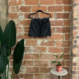 Current/Elliot Size 24 Black Denim Mini Skirt